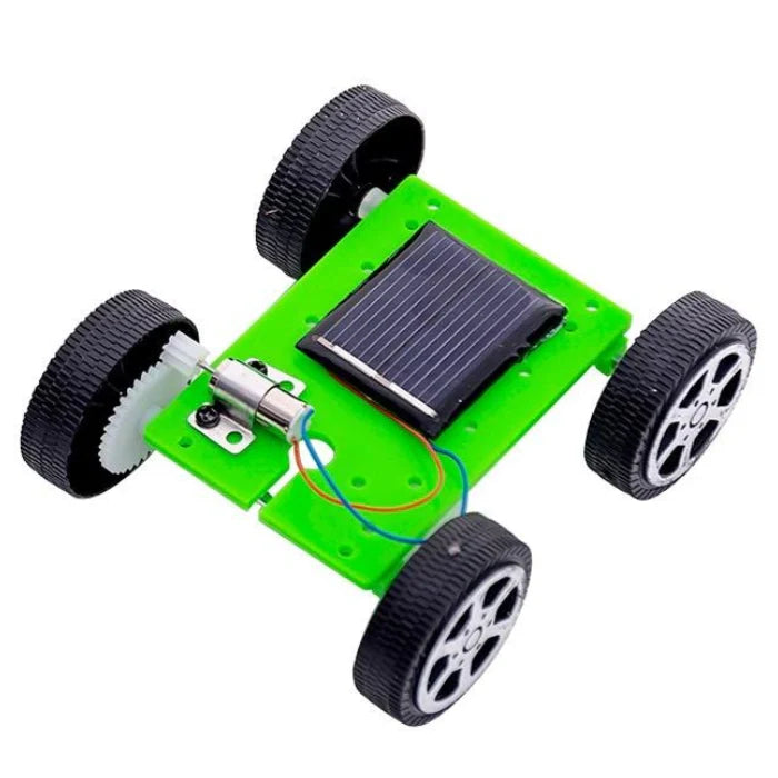 DIY Mini Solar Car Kit 4 Wheel Drive Green Chassis ET6542