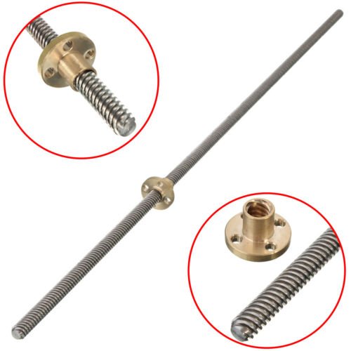 TR8 ROD 300mm Lead Screw 8mm Thread 8mm Pitch Lead Screw with Copper Nut T8 ET6048