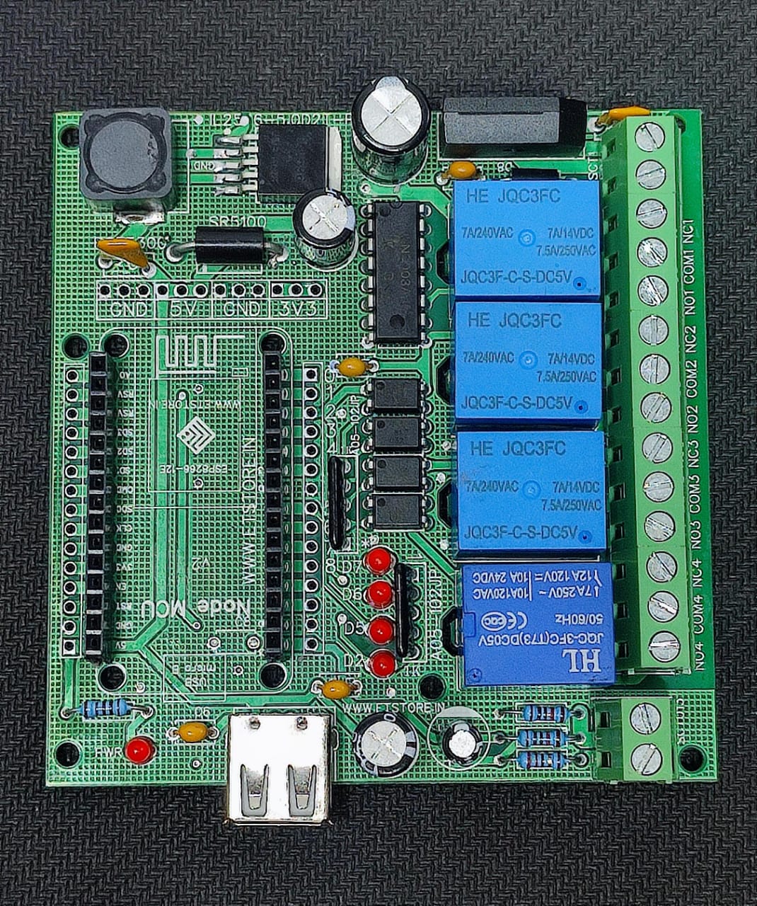 4 Channel Relay Board FOR NODEMCU 12V AC/DC ET10881