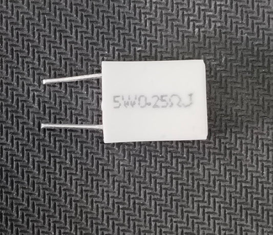 0.25 ohm 5W WIRE WOUND RESISTOR 0E25 0R25 vertical ETA2103