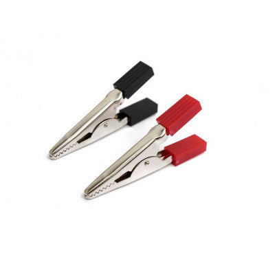 RED BLACK PAIR 47mm length Alligator Crocodile Clips ET5882