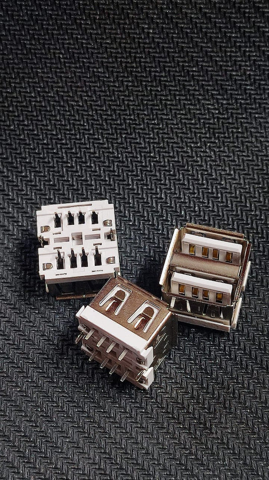 KH-2AF180-10JB  DUAL USB FEMALE Type-A Plugin Connector A2019