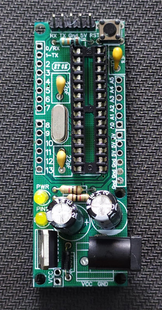 ATMEGA328 OR ATMEGA8 BREAKOUT BOARD PCB WITH COMPONENTS SOLDERED 7-12V ET7414