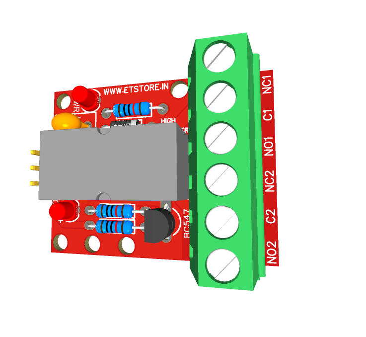 5V 2A DPDT Relay Module HIGH TRIGGER ET5226