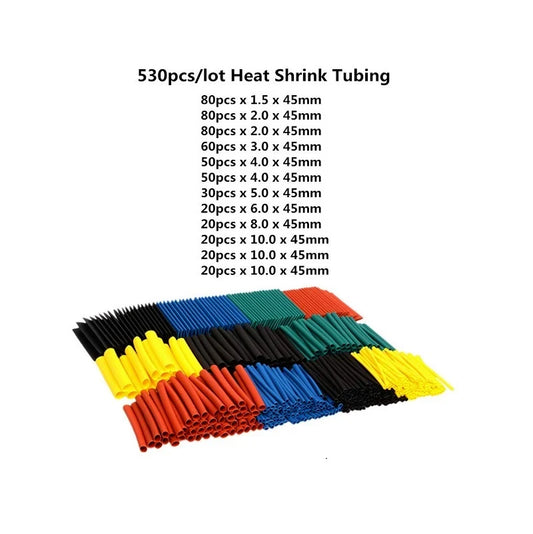 530pcs Heat Shrink Tube Insulation Assorted kit  45mm length ET7212