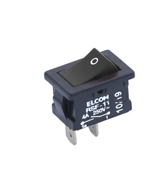 BLACK RSF-11 Rocker Switch SPST 4A 250V AC On Off  ELCOM ET8836