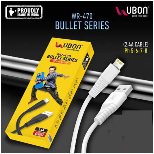 UBON WR 470  I PHONE DATA CABLE HI QUALITY AND FAST CHARGING ET8500