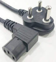 JC 28075 3 PIN INDIAN PLUG WITH RIGHT ANGLE C13 CONNECTOR 2MTR ET10911