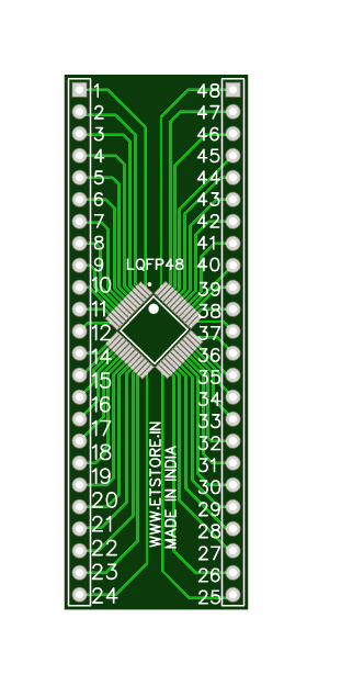 LQFP48 to DIP Adapter Breakout Board 0.5MM PITCH ET5352