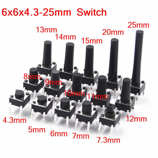 Tactile Push Button 6X6X13mm Switch MICRO SWITCH 4P DIP ET8318