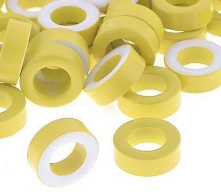 Yellow White Iron Core 27x14x11mm Ferrite Rings Toroid T27 ET10275