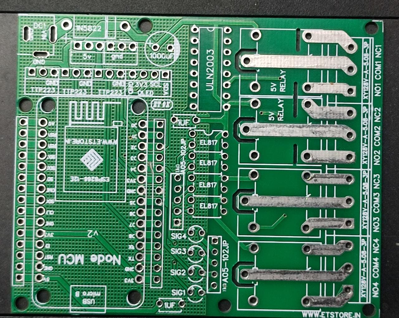 FOR PCB NodeMCU WITH 4 Channel Relay Board 85X69X1.6mm ET6310