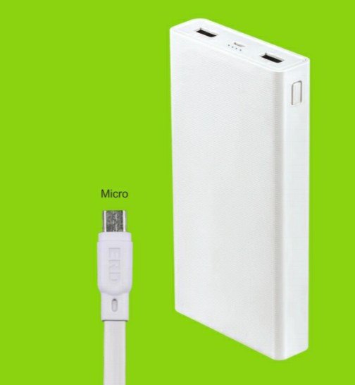 ERD Mobile Power Bank 20000mAh PB-20KE WHITE usb c +micro ET6419