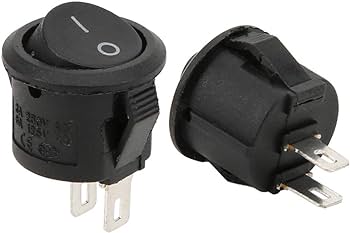 BLACK Rocker Switch Round 3A 250V AC SPST ON-OFF ET7346