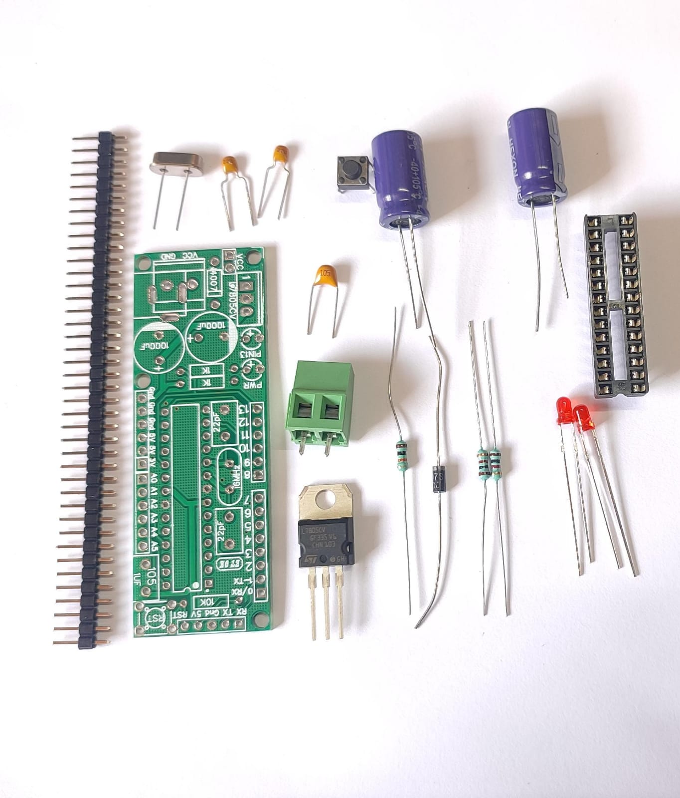 ATMEGA328 OR ATMEGA8 BREAKOUT BOARD PCB WITH 7-12V INPUT SUPPORT DIY ET10758