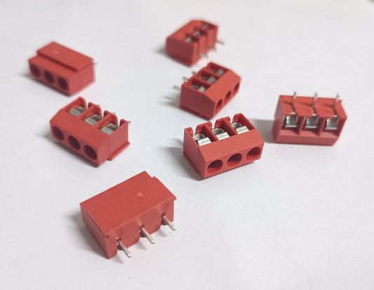 RED 126 3 PIN 5mm PITCH TERMINAL BLOCK 8A ET10814