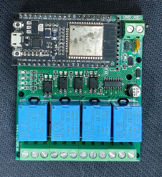 4 Channel Relay Board with 38 Pin ESP32 5V Module 80x68mm ET7516