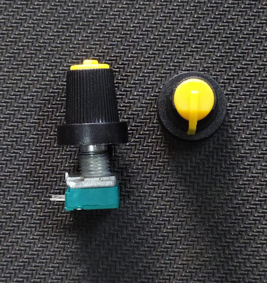 YELLOW Knob 6mm inner dia for sealed potentiometer ET10930