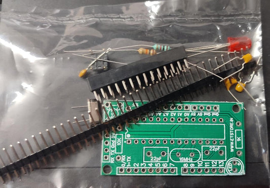 ATMEGA328 OR ATMEGA8 BREAKOUT BOARD PCB  WITH COMPONENTS UNSOLDERED DIY ET5676