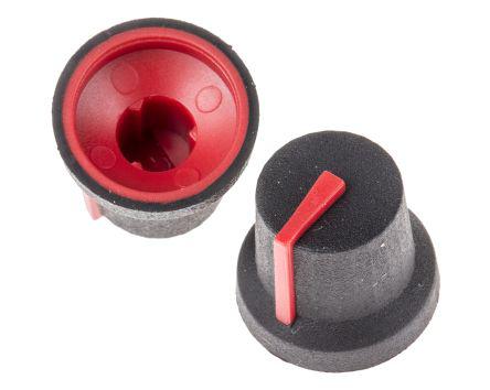 POTENTIOMETER KNOB 20mm Knob Diameter 6.35mm Shaft PLASTIC NO.2 RED ET10561