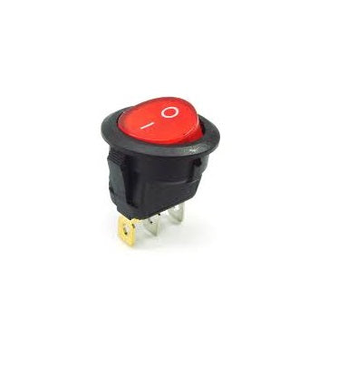 Red Round Rocker Switch with indicator light 6A 250V ON-OFF ET8230