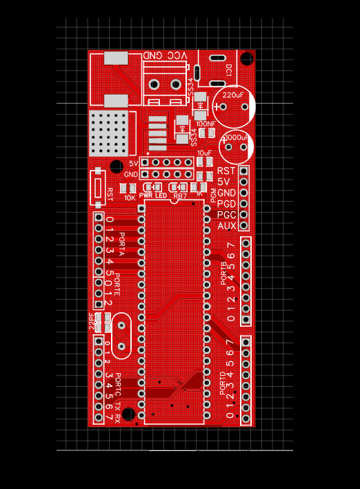 PIC DEVELOPMENT BOARD 40 PIN PIC16F877A PCB ONLY ET5677