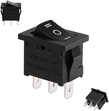 MRS-103 Rocker Switch 3 position 3 LEG SPDT 250V 6A On Off On ET7480