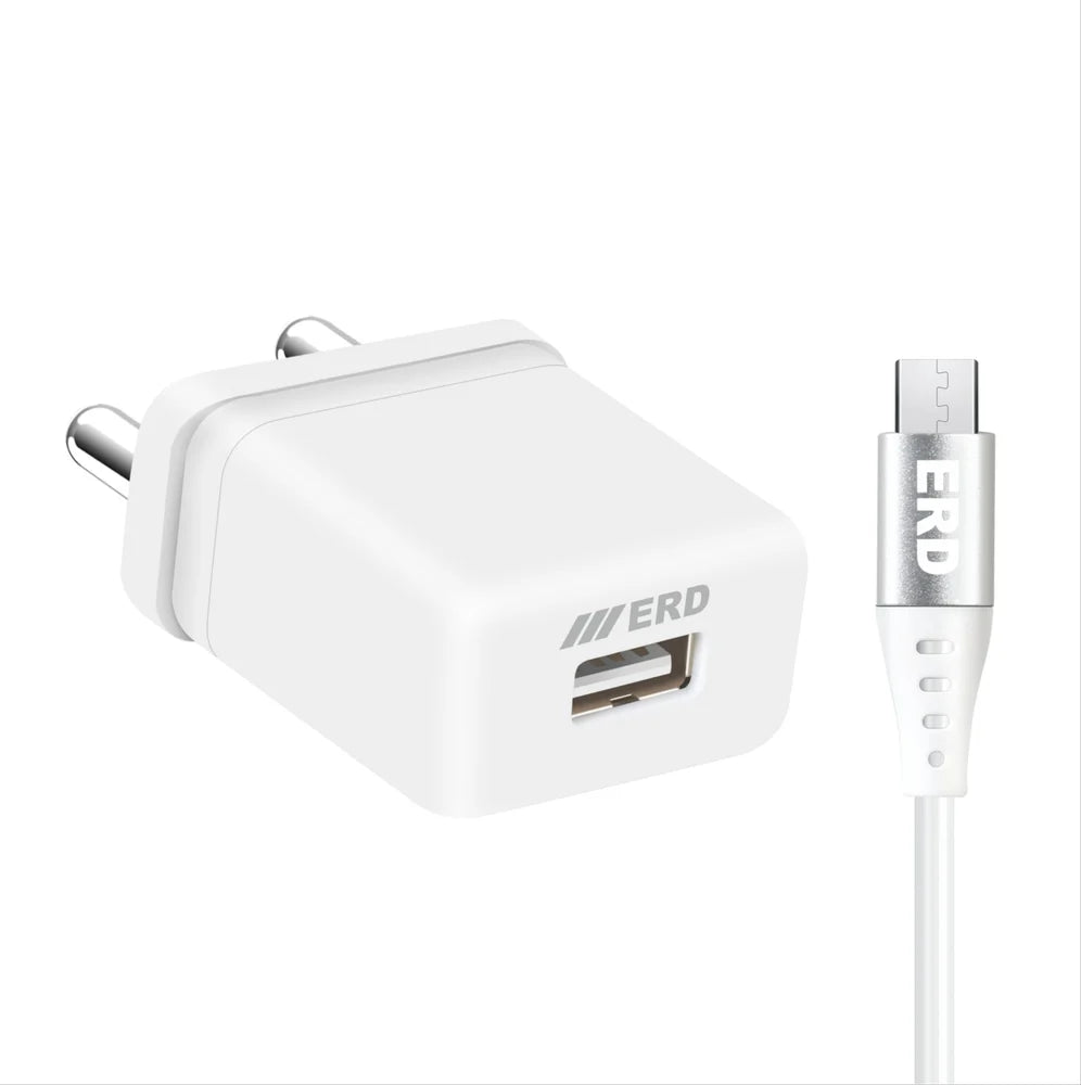 ERD TC-101 5V 1A USB-A Charger with Micro USB Cable TC101 ET6444