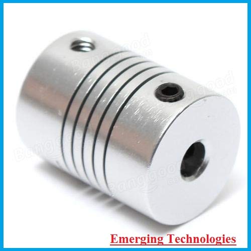 Fielect Shaft Coupling 6mm to 8mm Bore L25xD20 Flexible Coupler Motor Connector Joint Aluminum Alloy Silver 