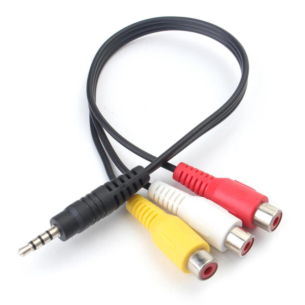Actecom Cable Audio Y Video Estereo Mini Jack 3.5 Mm A 3 Rca Macho