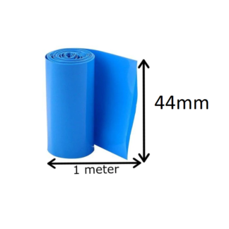 BLUE 44mm PVC Shrinkable TUBE for Battery Packaging 1meter ET2019